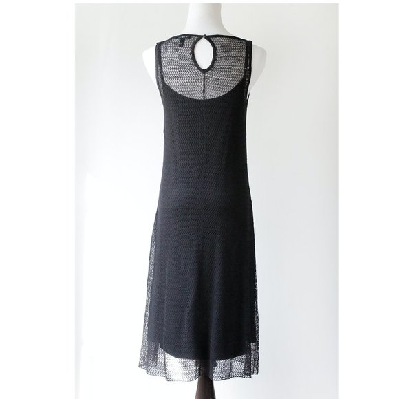 EILEEN FISHER Sheer Black Open Knit Tank Dress XS - Picture 10 of 12